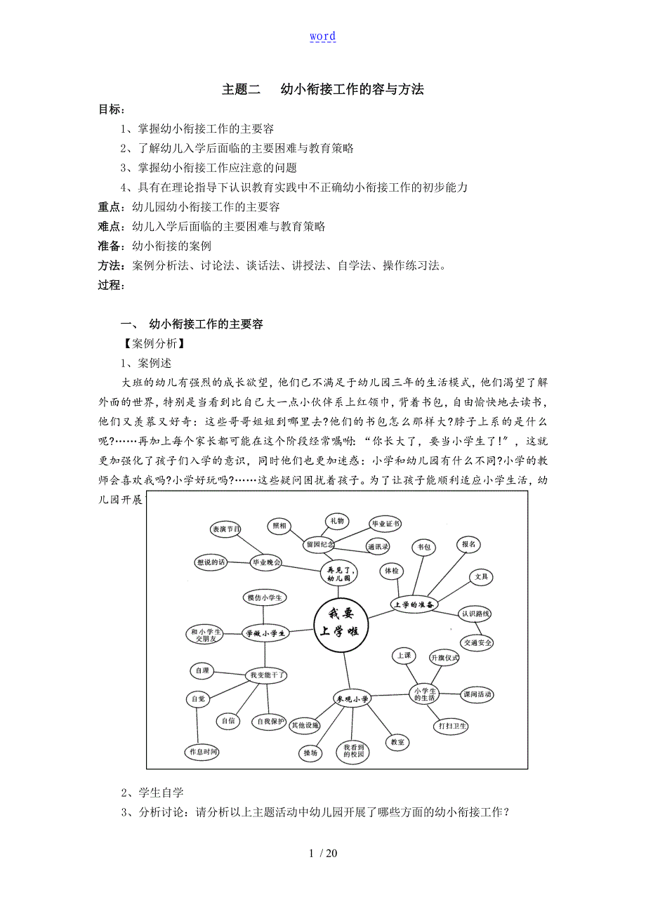 幼小衔接工作地内容和方法_第1页