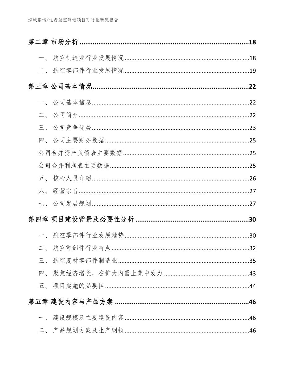 辽源航空制造项目可行性研究报告（模板）_第4页