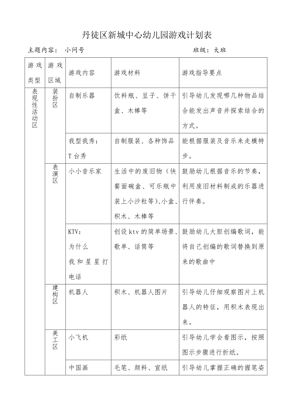 《小问号》游戏计划_第1页