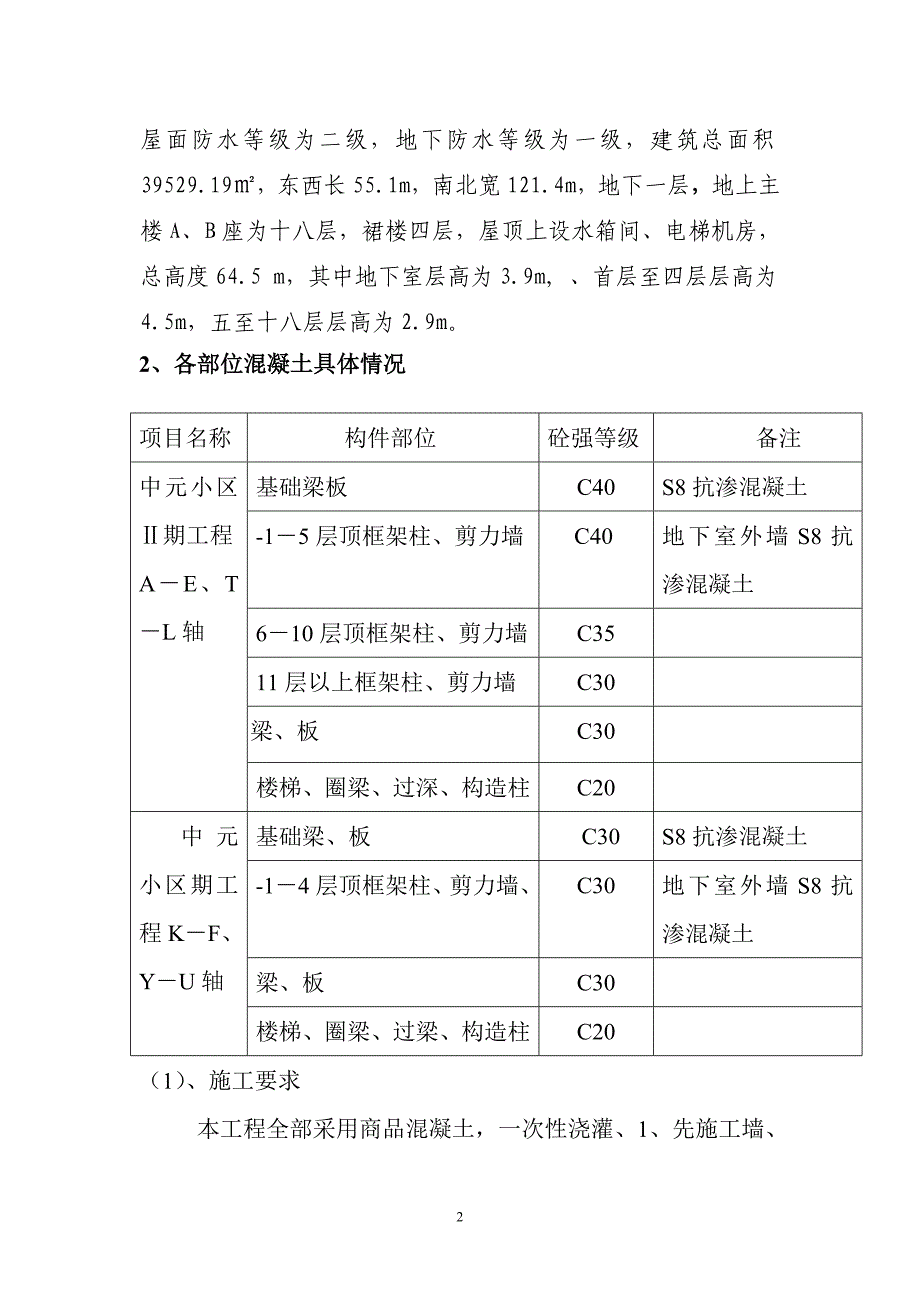 住宅楼基础混凝土施工方案#山西_第2页