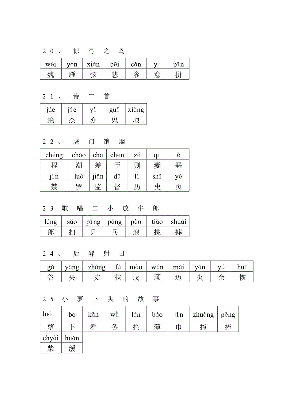 冀教版三年级语文上册会读的字_第4页