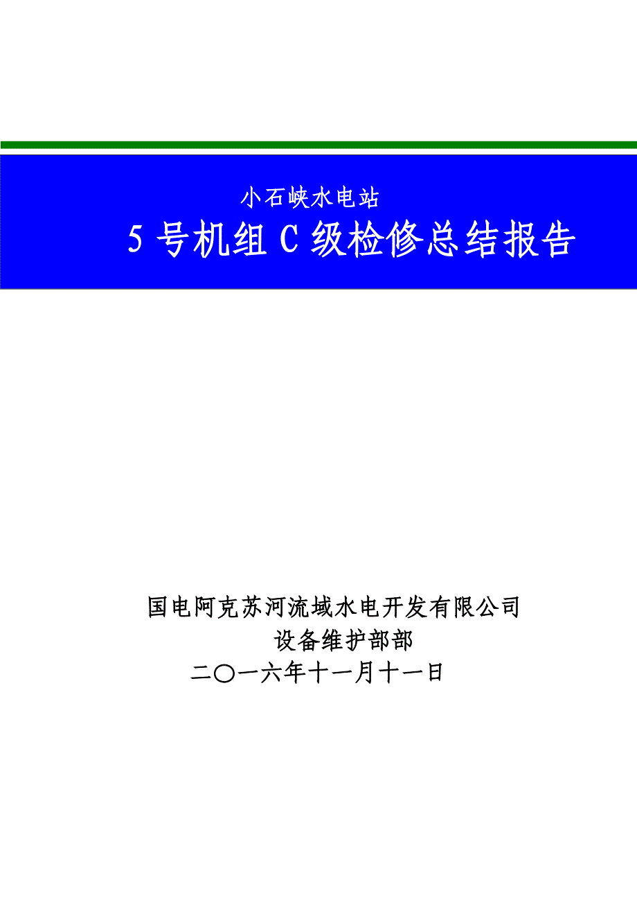 水电站机组C级检修总结_第1页