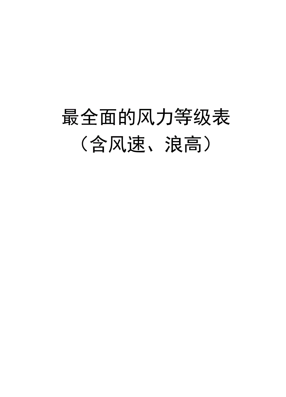 最全面的风力等级表资料_第1页