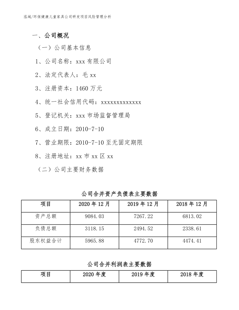 环保健康儿童家具公司研发项目风险管理分析（参考）_第3页