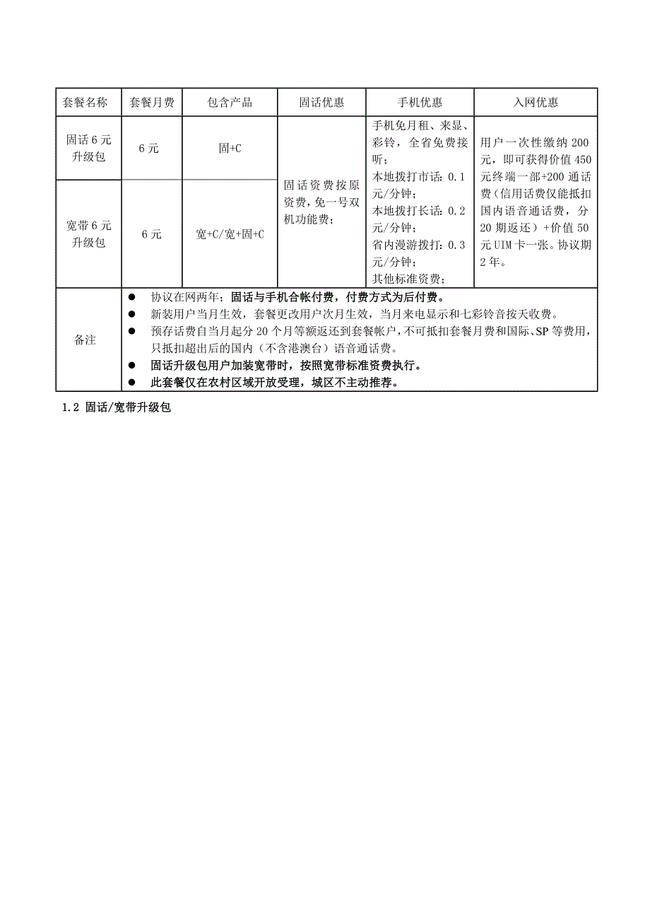 中国电信全业务套餐产品手册_第3页