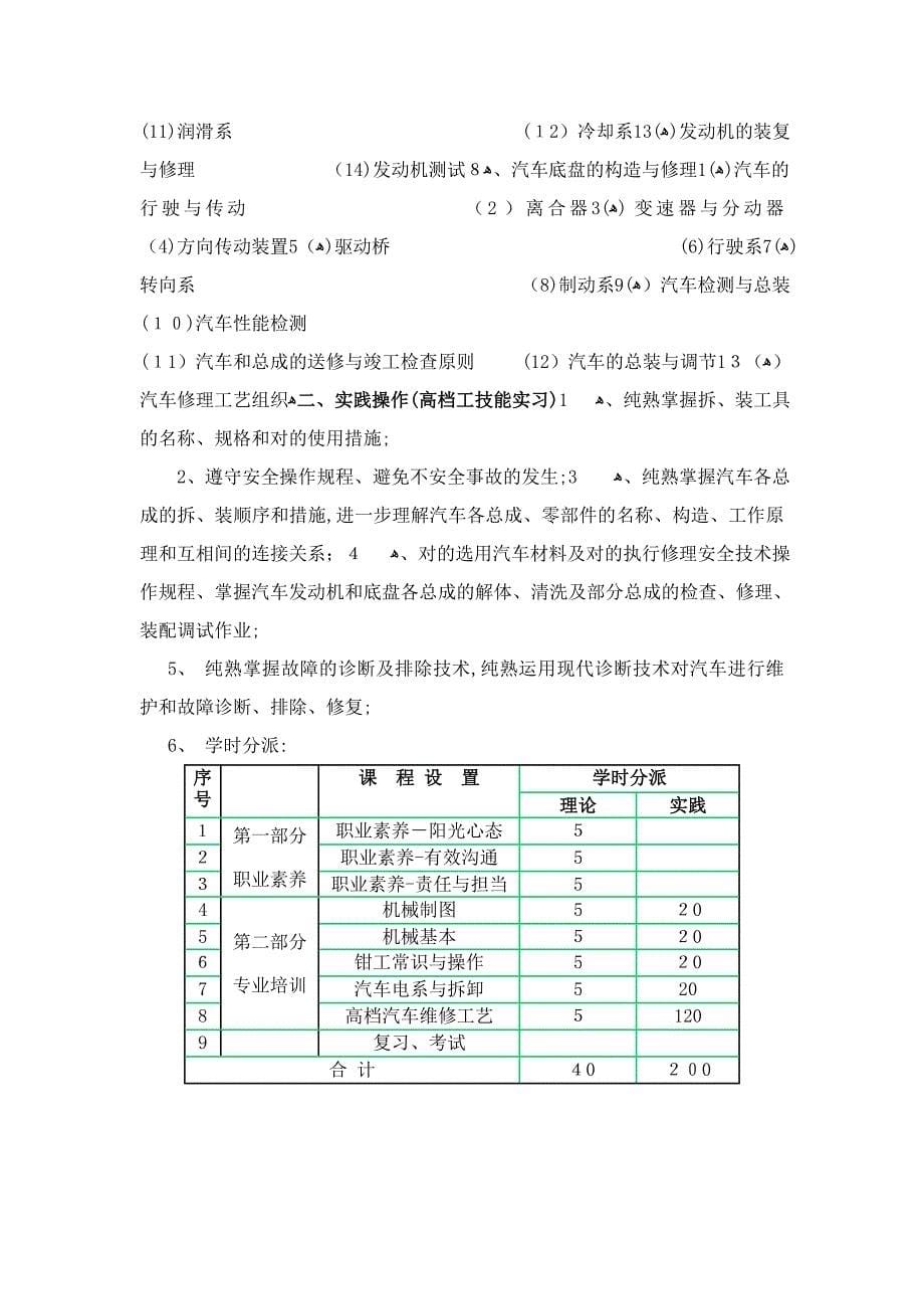 汽车维修培训计划_第5页