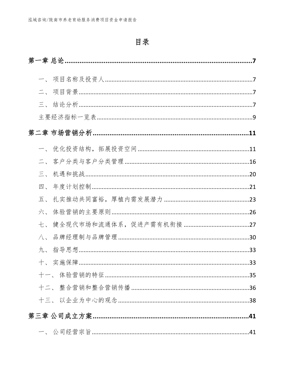 陇南市养老育幼服务消费项目资金申请报告_第2页