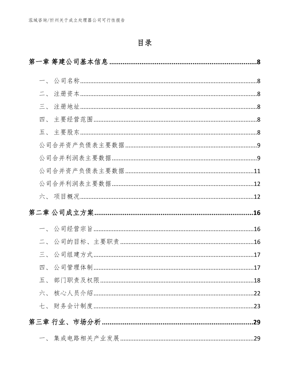 忻州关于成立处理器公司可行性报告范文_第2页
