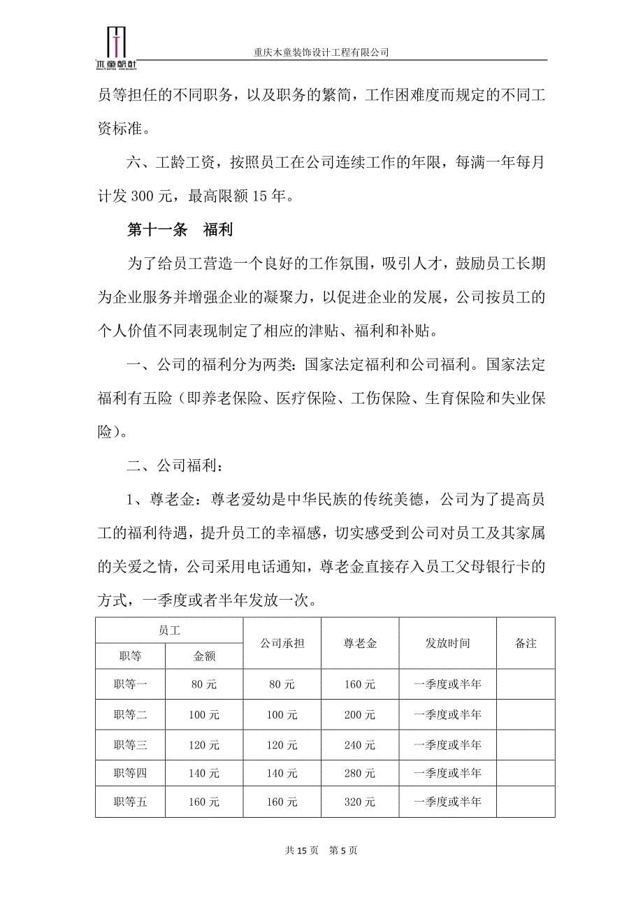 装饰设计工程有限公司薪酬管理制度.doc_第5页