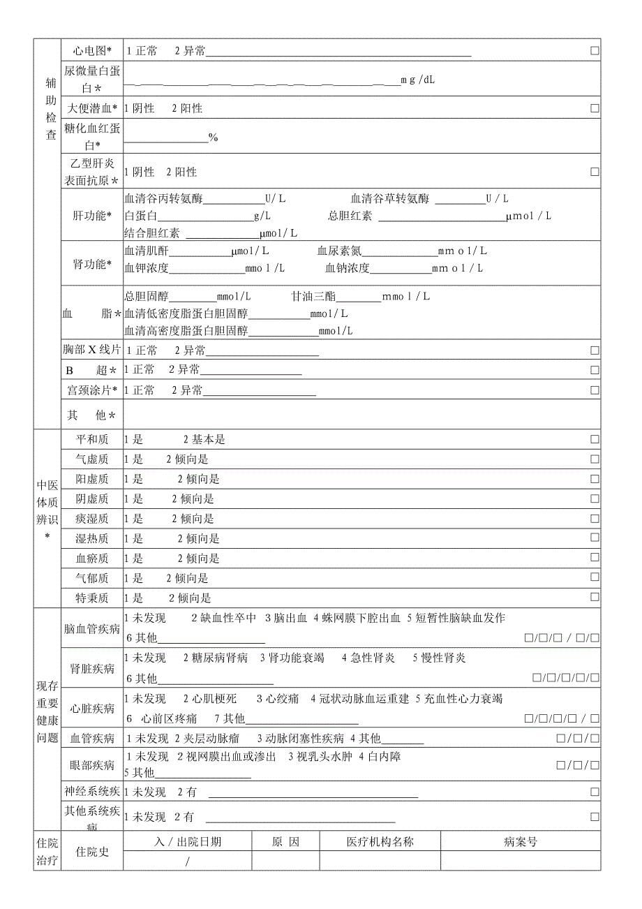 养老院老年人健康档案_第5页