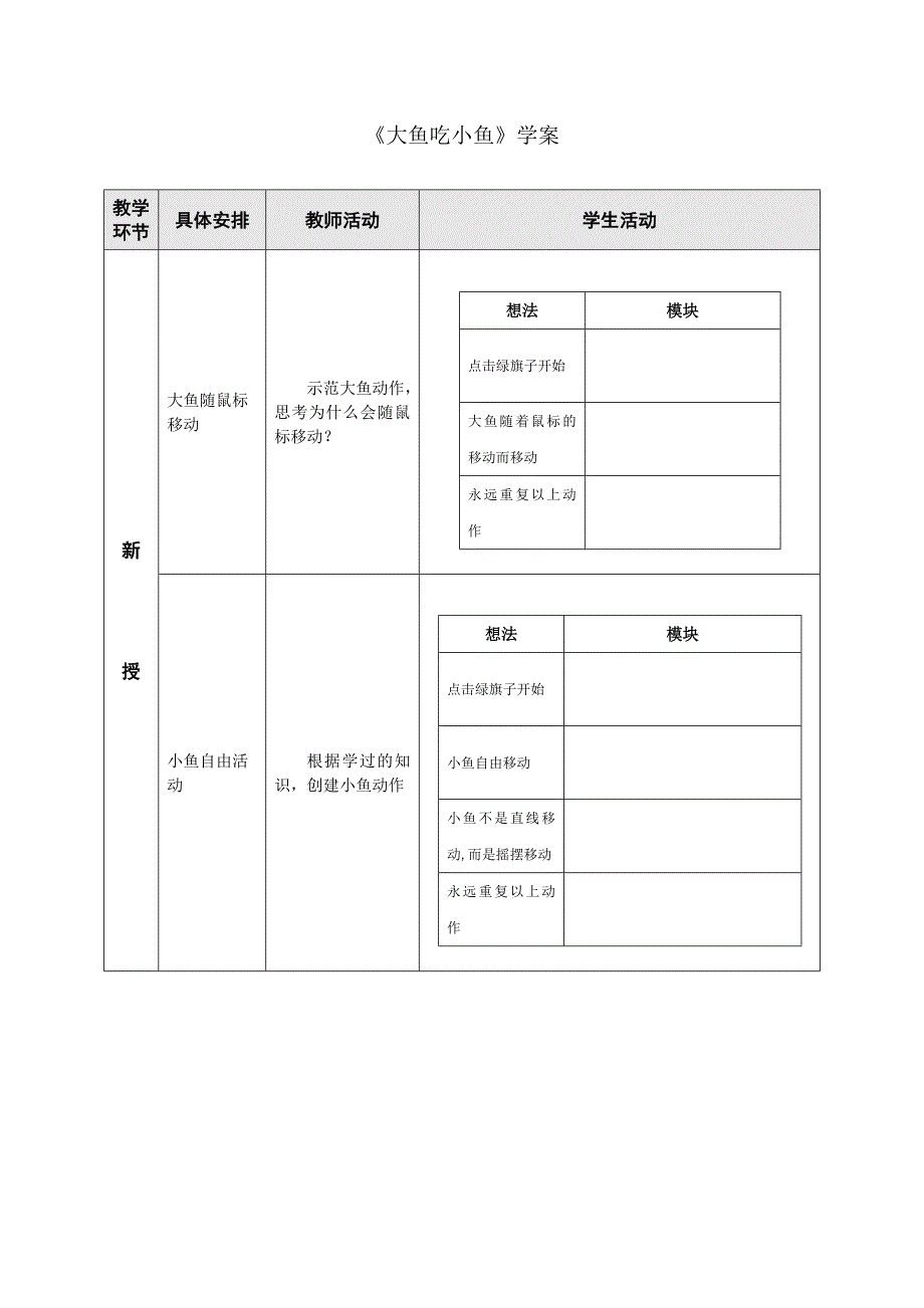教育精品：大鱼吃小鱼学案_第1页