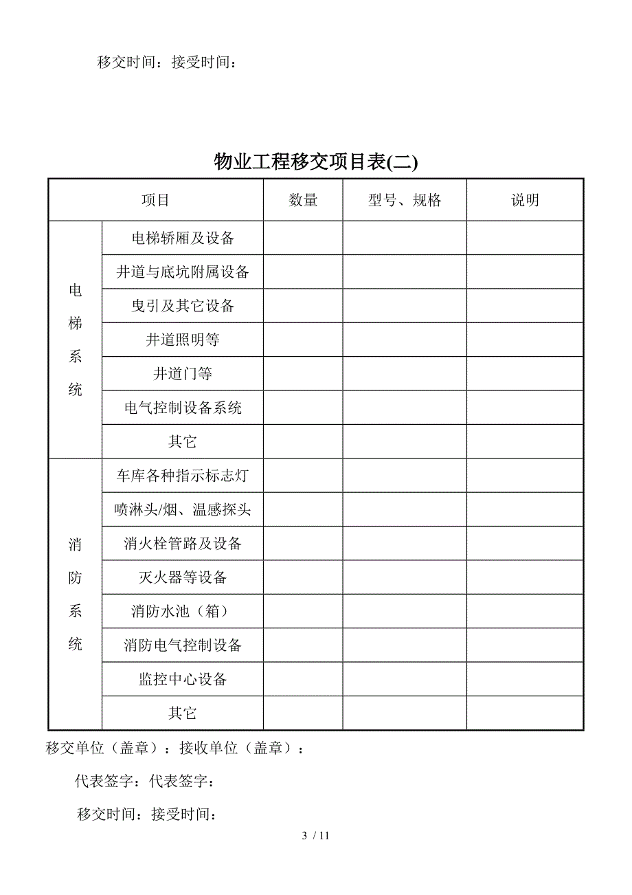 新老物业移交表格全套_第3页