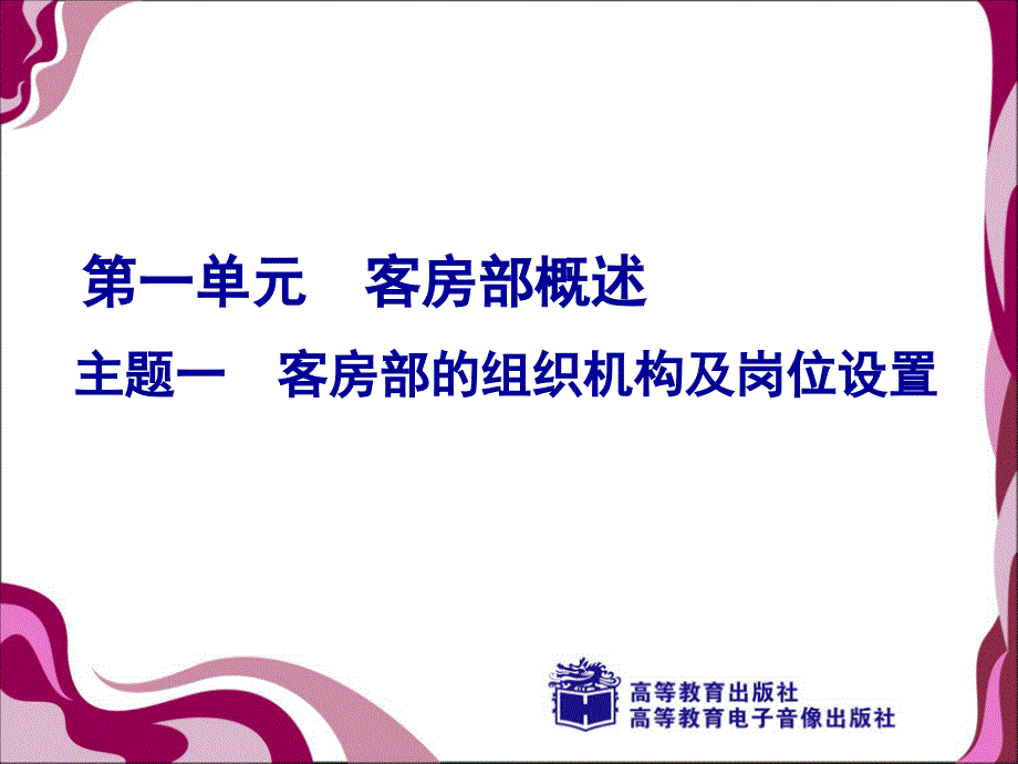 客房部的组织机构及职能设置课件_第1页