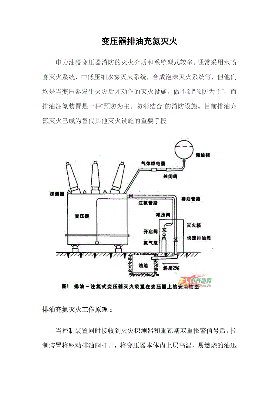 主变排油变充氮灭火装置调试方案.doc_第1页