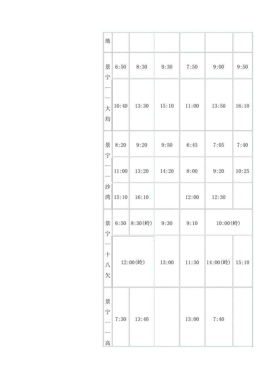 景宁至丽水班线发车时间定稿版_第5页