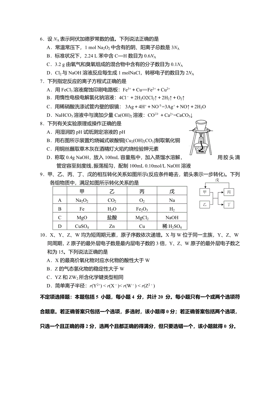 2022年高二下学期第二次阶段练习化学试题（选修） Word版含答案_第2页