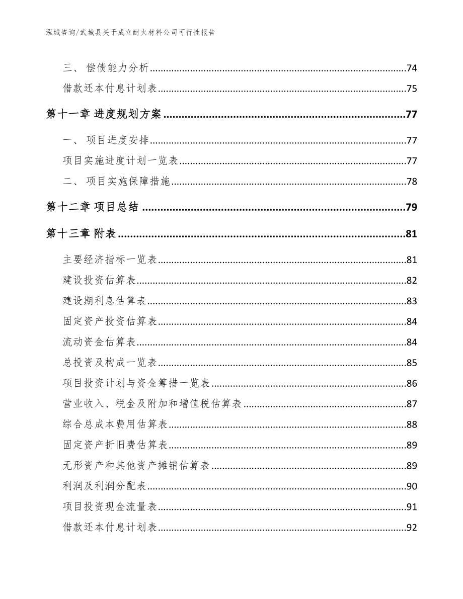 武城县关于成立耐火材料公司可行性报告_模板范文_第5页