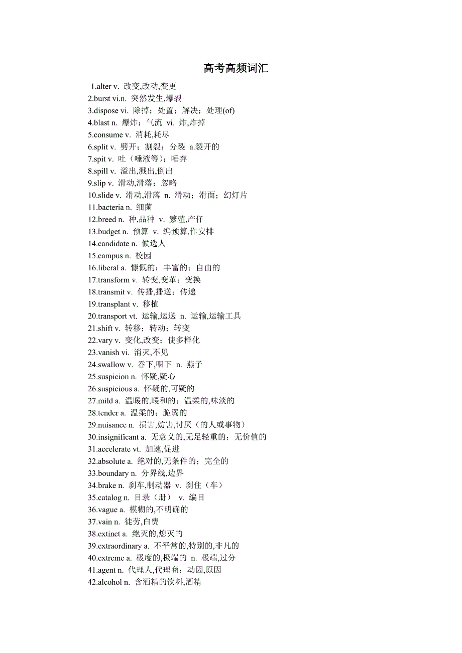 高考高频词汇_第1页