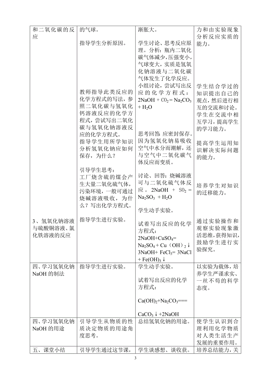 氢氧化钠的性质和用途(第一课时).doc_第3页