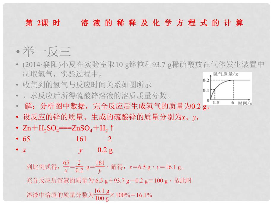 九年级化学下册 第九单元 课题3 第2课时 溶液的稀释及化学方程式的计算精讲课件 （新版）新人教版_第2页