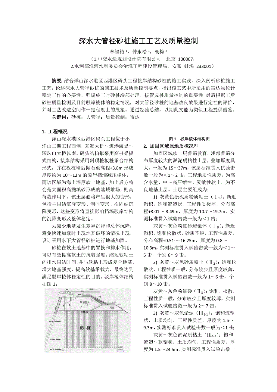 海口如意岛深水大管径砂桩施工工艺及质量控制(修改版).doc_第1页