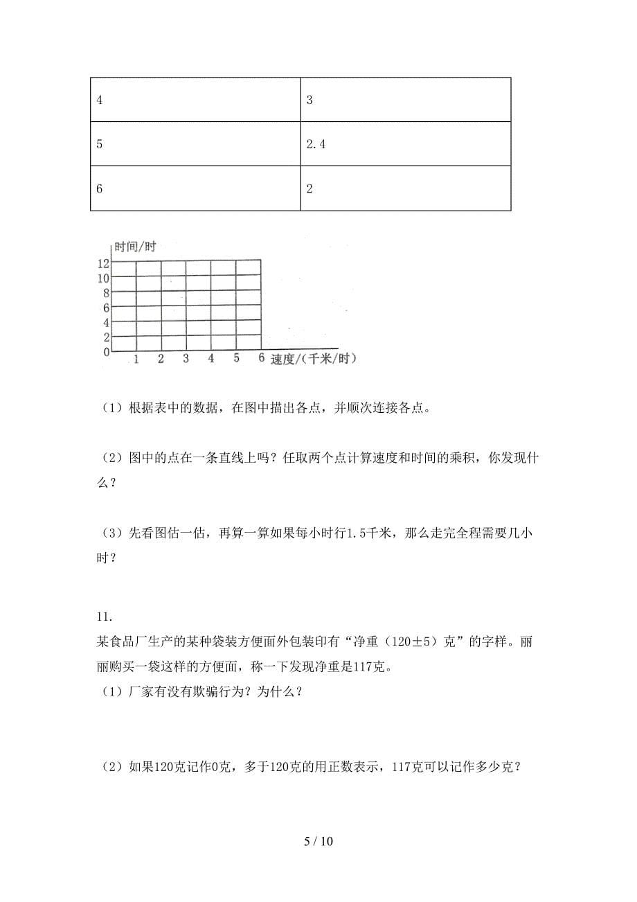 2021年六年级数学上学期应用题与解决问题专项考点青岛版_第5页