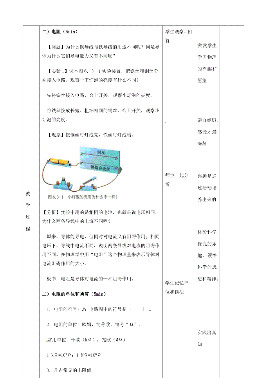 山东省滨州市邹平实验九年级物理全册第十六章电压电阻16.3电阻学案新版新人教版_第3页