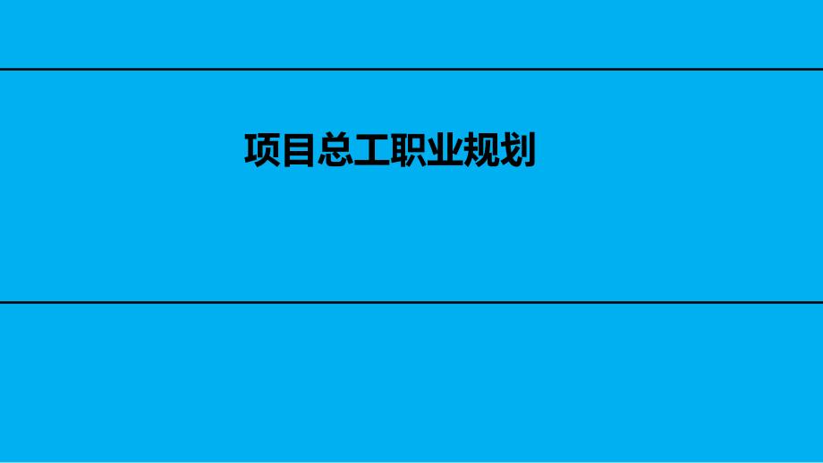 项目总工职业规划方案课件_第1页