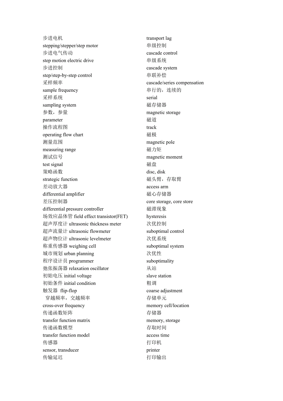 常用专业词汇表(自动化 汉英对照).doc_第2页