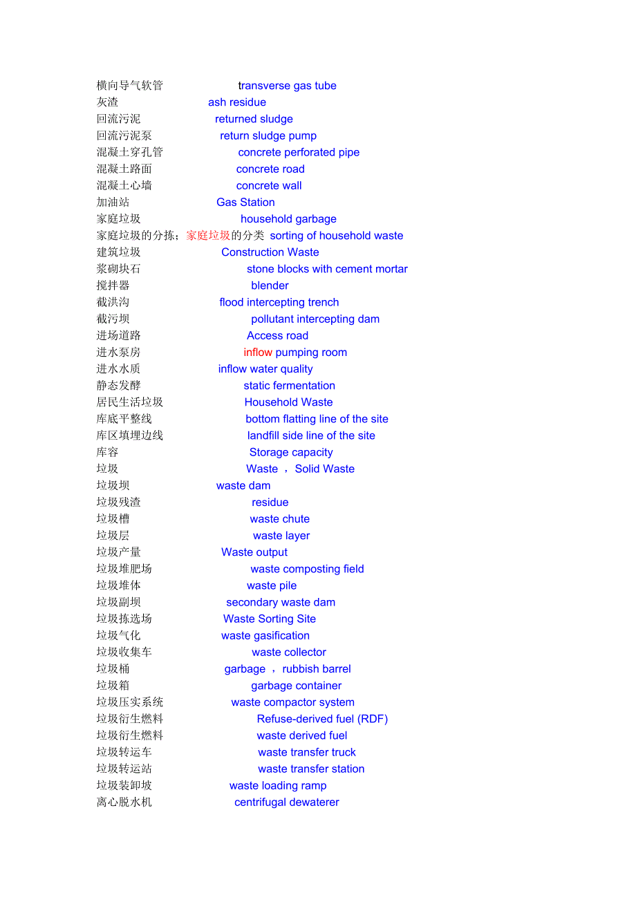 中英文 污水处理和垃圾填埋词汇.doc_第2页