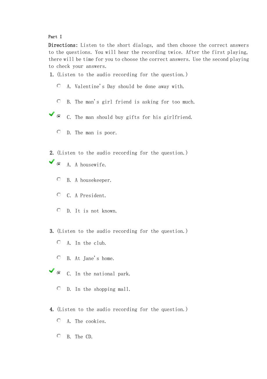 新视野大学英语视听说3 Unit test 5答案_第1页