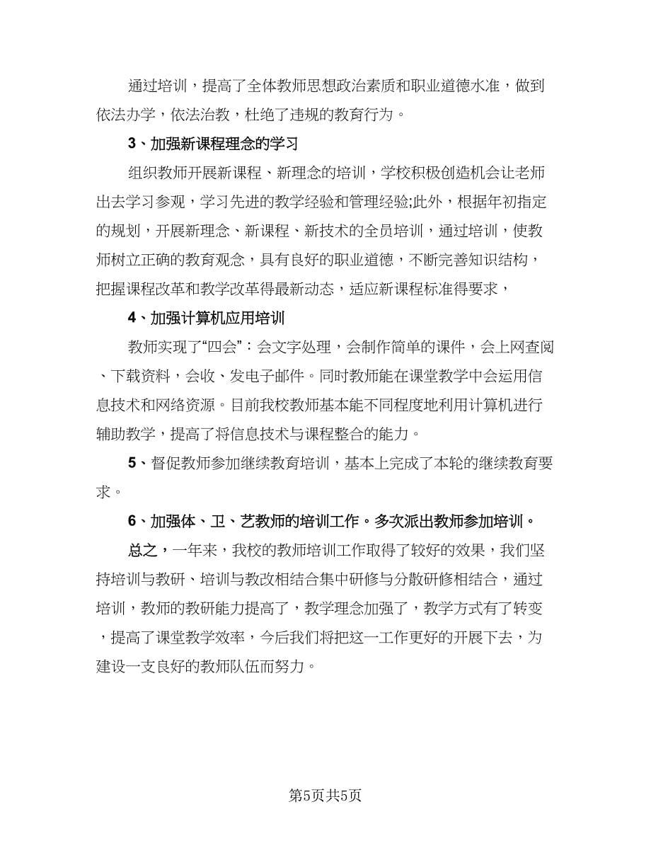 教师培训2023工作总结以及下年计划范文（3篇）.doc_第5页