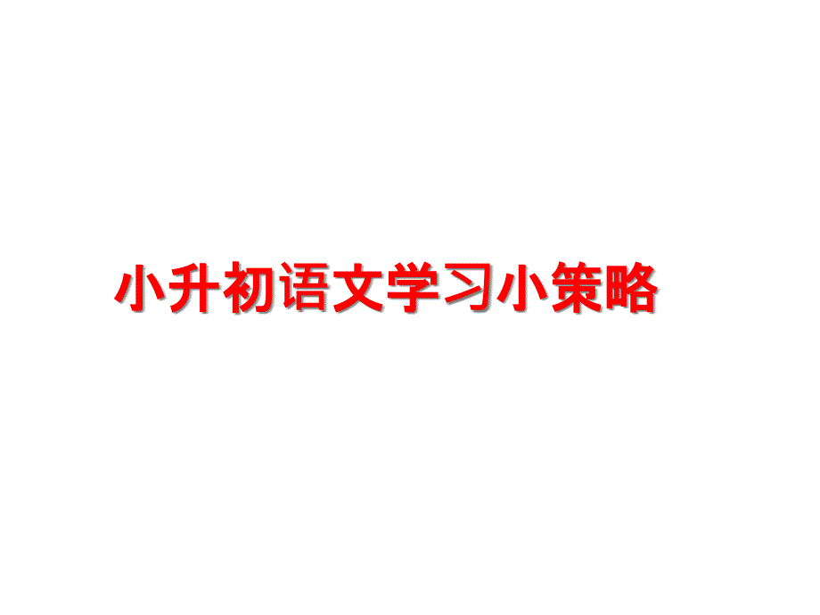 小学语文小升初复习小策略课件_第1页