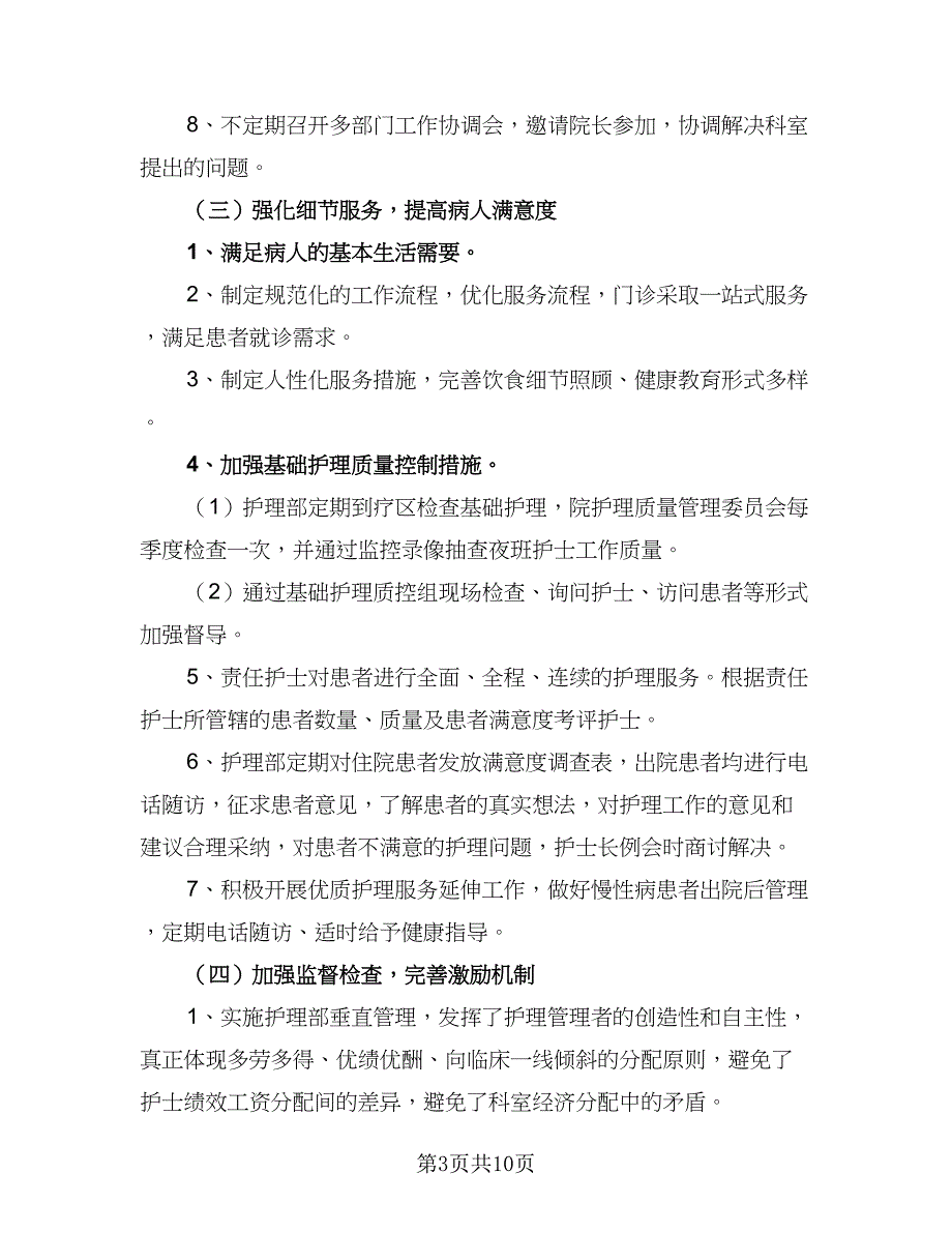 2023年度护理工作计划模板（二篇）_第3页