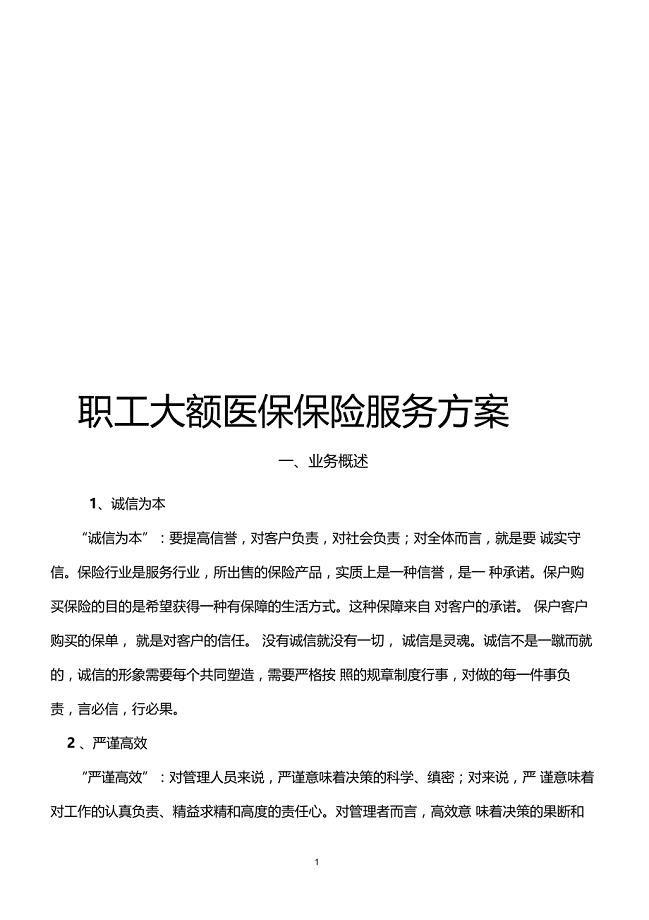 大额医疗保险服务方案及工作流程