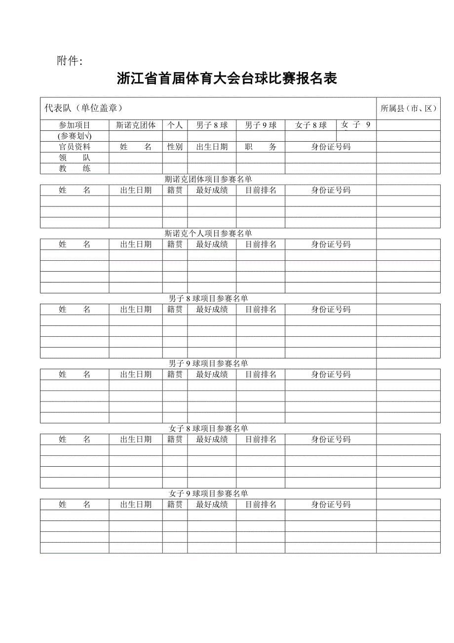 浙江省首届体育大会台球比赛竞赛规程_第5页