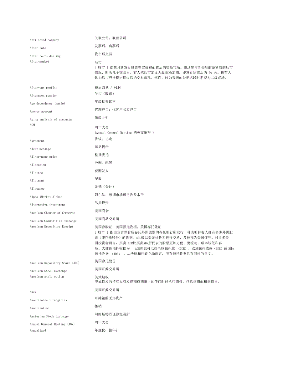 金融词汇英文对照表_第2页