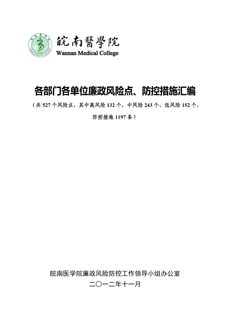 各部门各单位廉政风险点、防控措施汇编_第1页