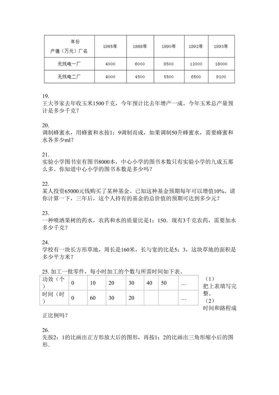 小学六年级数学下册解决问题专项同步练习.doc_第5页