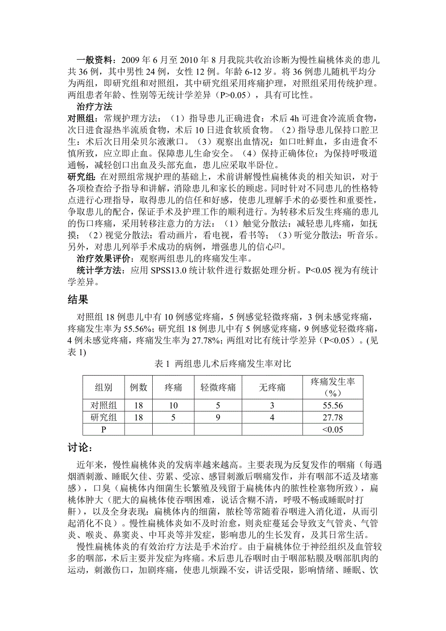 探索少儿慢性扁桃体炎手术后疼痛的护理体会.doc_第2页