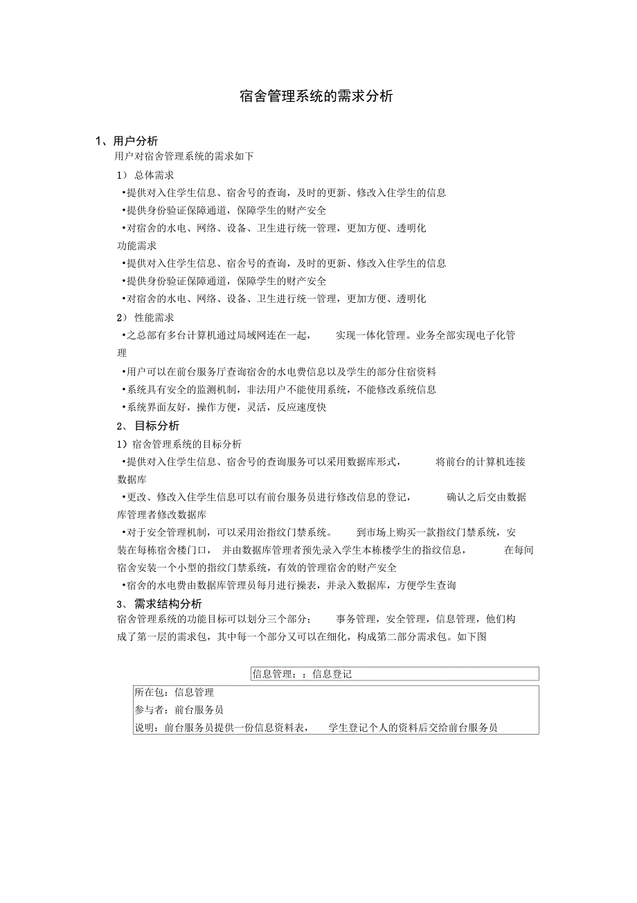 宿舍管理系统的需求分析_第1页