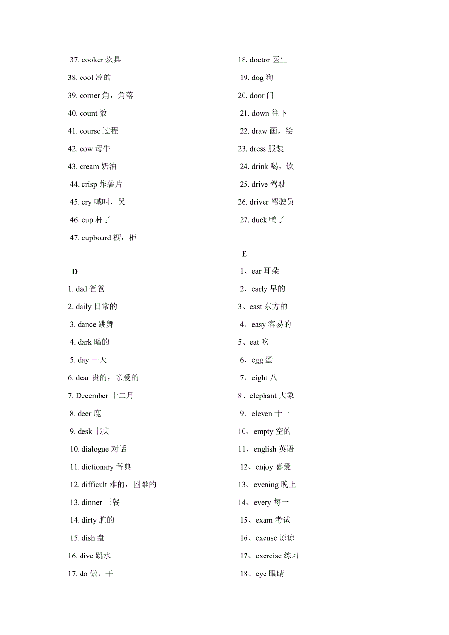 小学英语词汇A至Z(完整版)_第3页