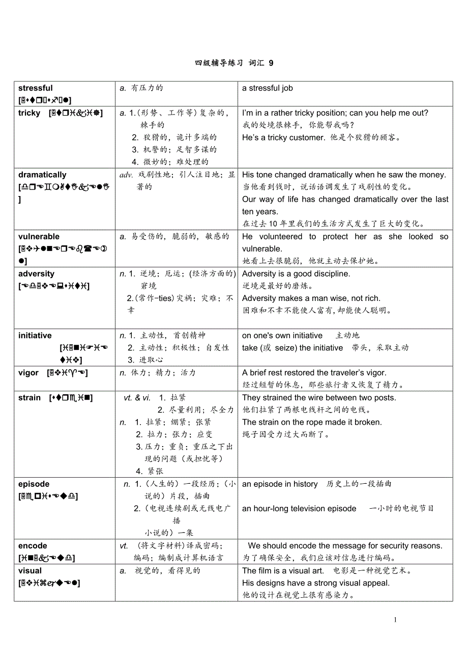 四级辅导练习词汇 9.doc_第1页