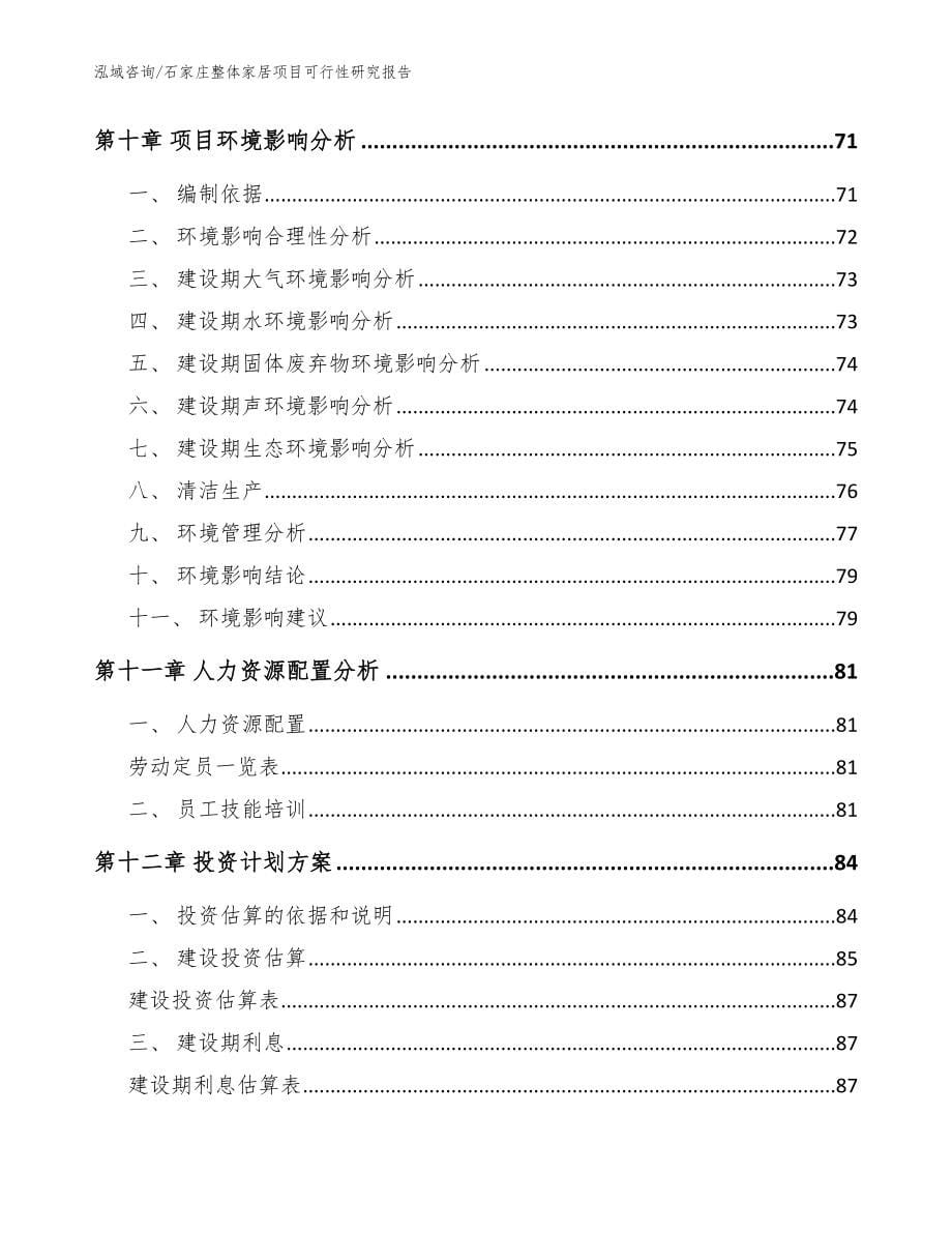 石家庄整体家居项目可行性研究报告【模板范本】_第5页