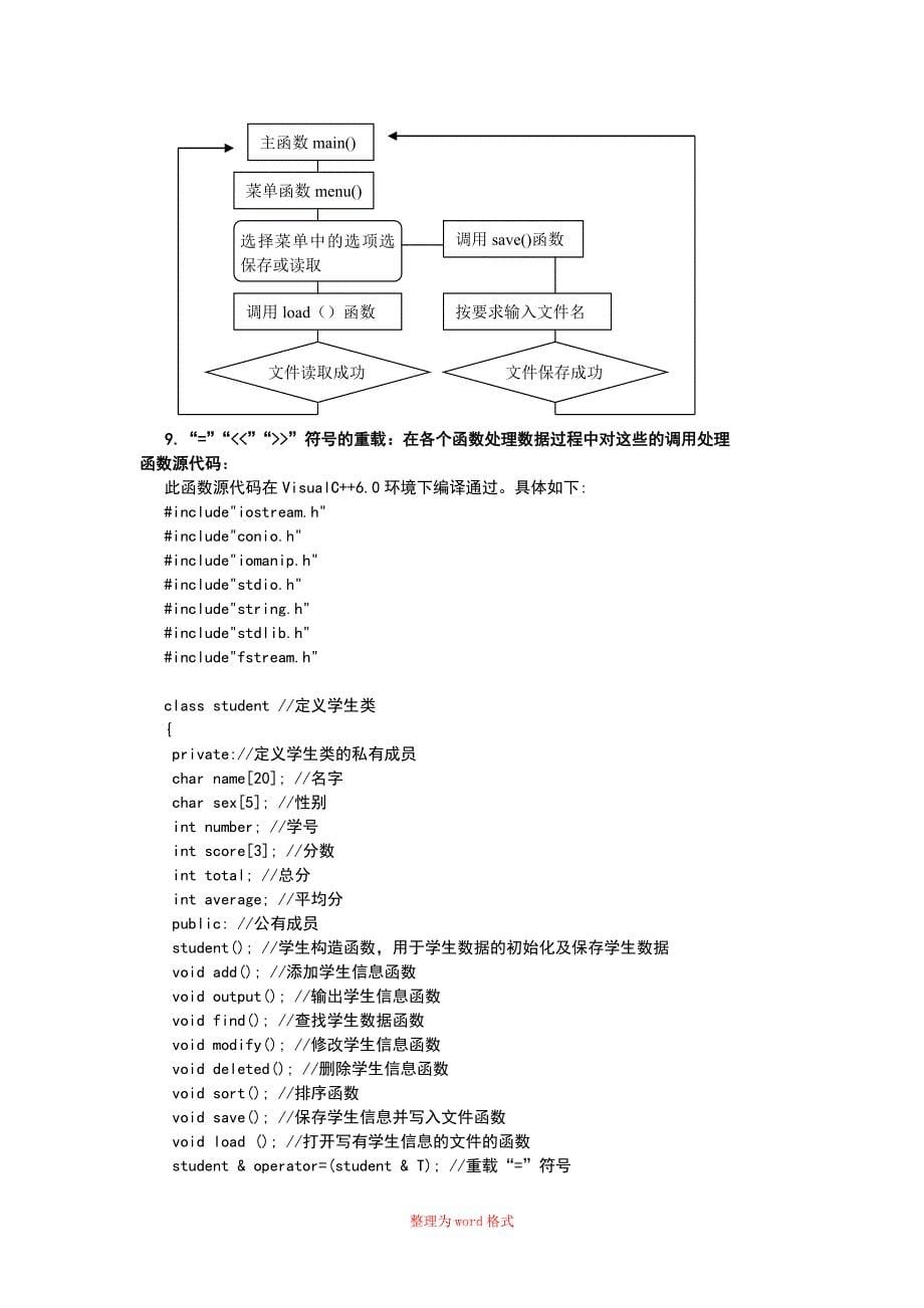 C++简单学生成绩管理系统(C++课程设计)Word版_第5页