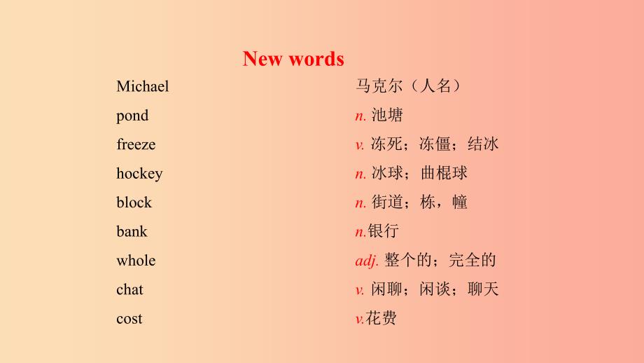 2019年秋季八年级英语上册 Unit 4 My Neighbourhood Lesson 22 I Like My Neighbourhood预习课件 冀教版.ppt_第2页