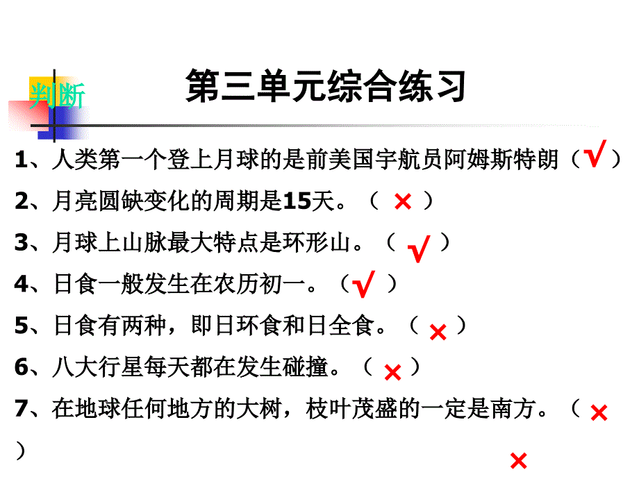 教科版小学科学六年级下册第三单元综合练习课件_第3页