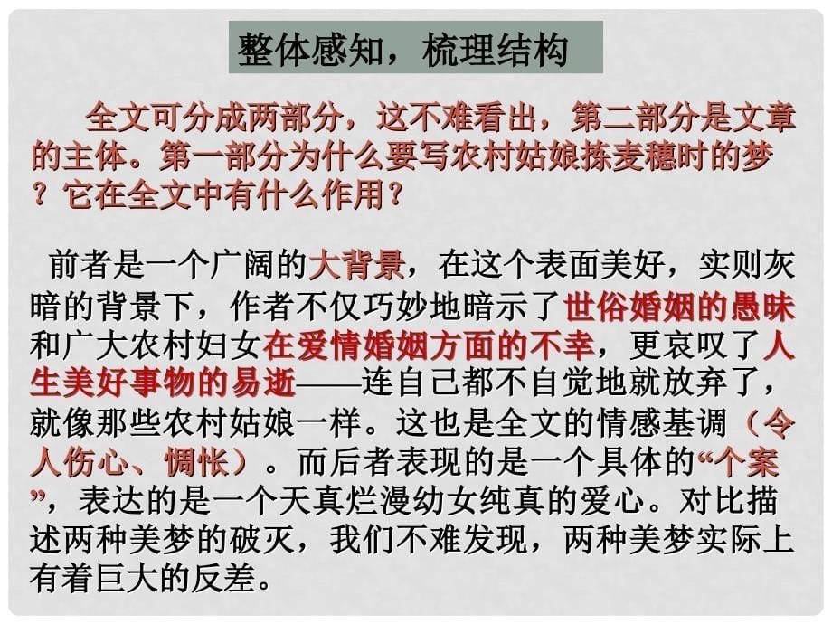 河北省邢台市临西一中七年级语文上册《第7课 拣麦穗》课件 冀教版_第5页