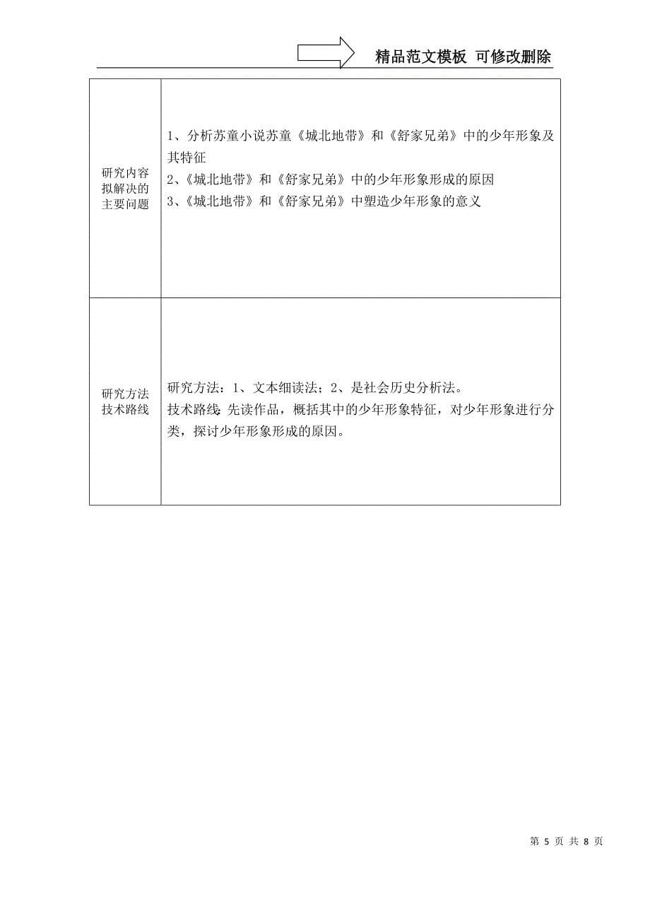汉语言文学专业的开题报告_第5页