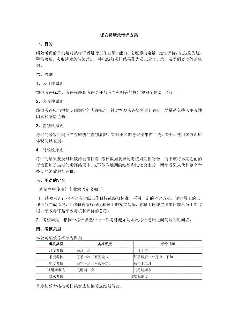 公司保安绩效考核_第1页